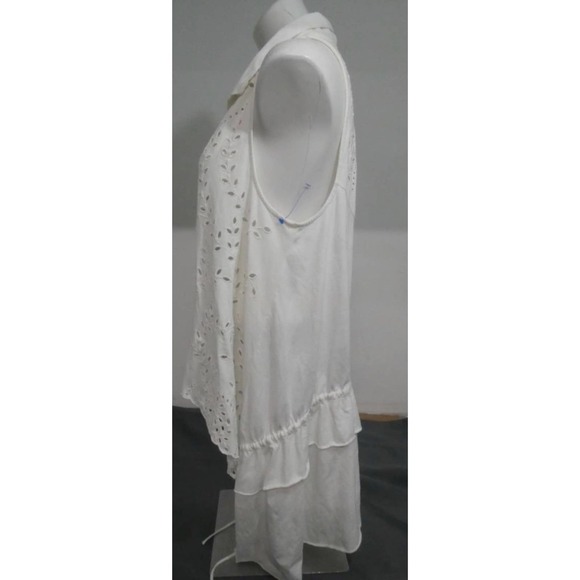 Forever That Girl Wmn's White/Floral Stitched Blouse Sz. M/L - Picture 2 of 5